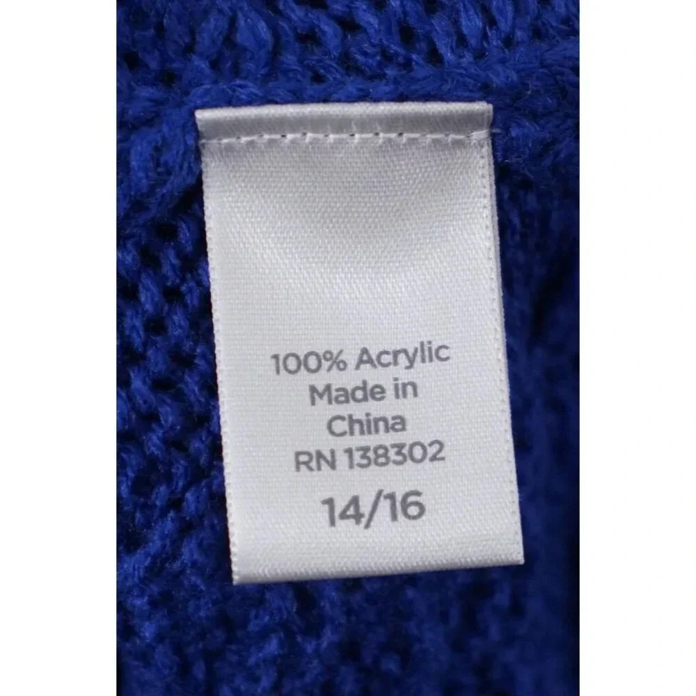 Avenue Sweater Women 14/16 Blue Long Tunic Round Neck Long Bell Sleeve Soft - Picture 8 of 9